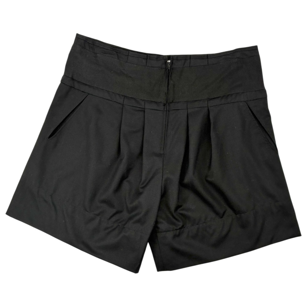 Anthroplogie Black Pleated Tailored Shorts High Rise Wide Waistband Size 6 NWT